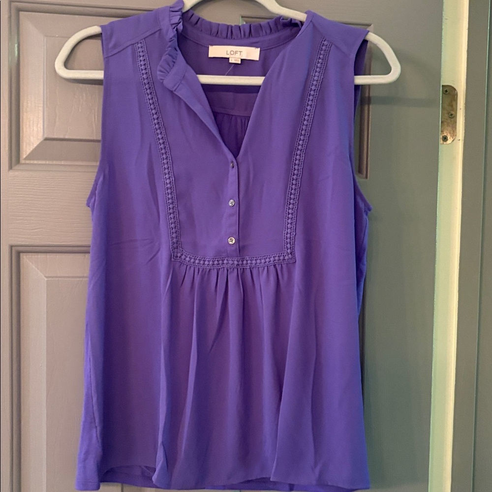 LOFT Vibrant Purple Sleeveless Top